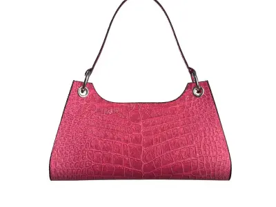 Pink Leather Shoulder Bag 3D model