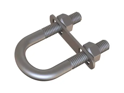U-Bolts 3D Model steel shackle 3D model