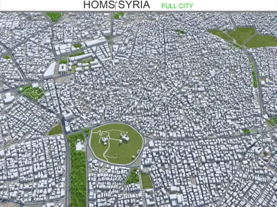 Homs Syria 20km AI Low-poly 3D model