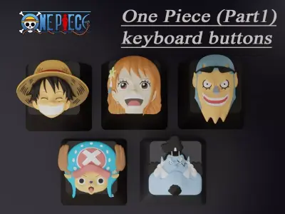 ONE PIECE PART 1 KEYBOARD BUTTONS 3D print model