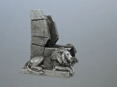 Lion Throne Low-poly 3D model shop