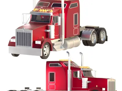 Kenworth W900 Low-poly 3D model