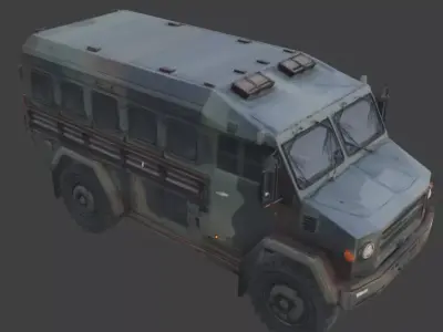 Necro-Tactical Armored Transport 3D Model Low-poly 3D model