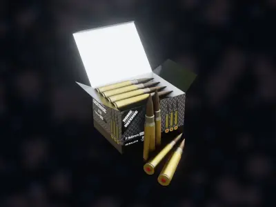 NZ 7-92M Ammo Low-poly 3D model