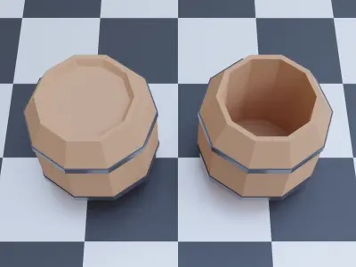Low Poly Barrel Low-poly 3D model buy
