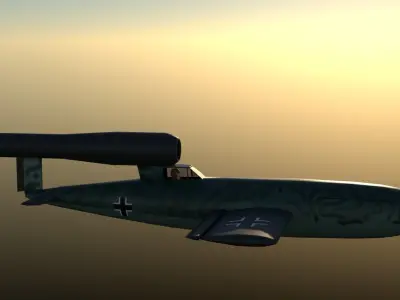 FI 103 manned V 1 Buzz Bomb 3D model