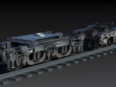 Railway Bogies Low-poly 3D model