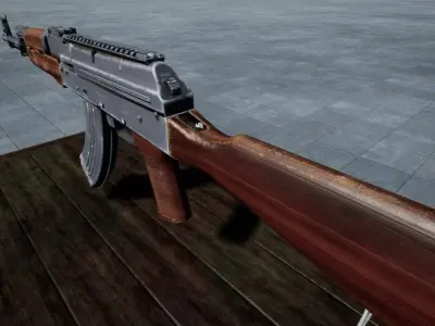 AK-47 Kalashnikov  High Quality Low-poly 3D model