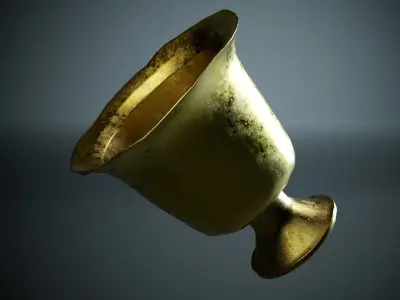 PBR Old Chalice Low Low-poly 3D model