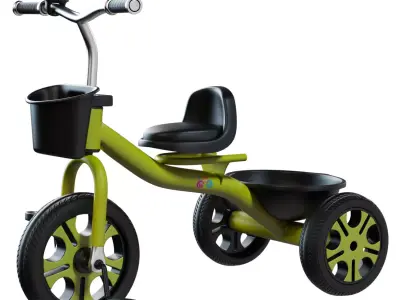 Childrens Tricycle Toy Low-poly 3D model