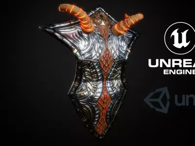 Stylized Warrior Shield GameReady Free low-poly 3D model
