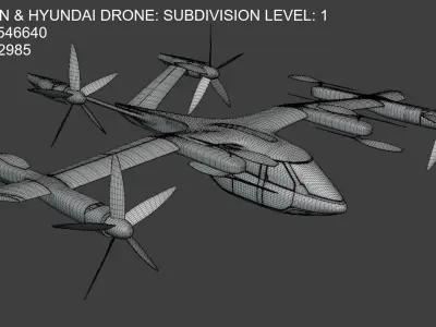 Droneport Hyundai S-A1 and Tesla Robovan 3D model