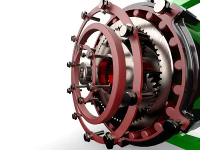 Planetary gearbox scifi  gear 3D model