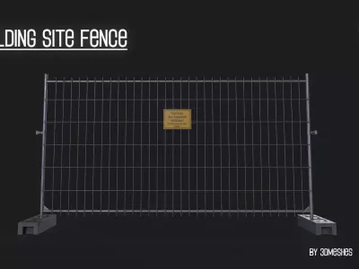 Building Site Fence  Low-poly 3D model