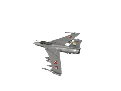 Indian Rafale Fighter Jet with Indian Flag Game Animation Ready Low-poly 3D model