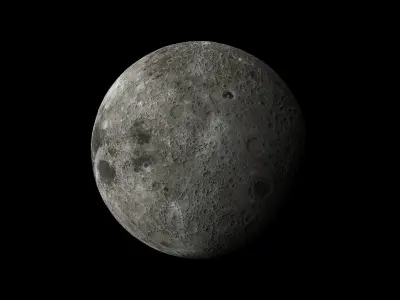 A large rock formation in the middle of nowhere Moon Low-poly 3D model
