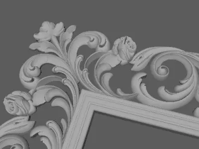 mirror ornate gold frame 3D model