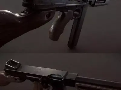 Gun Thompson Low-poly 3D model