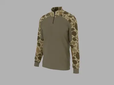 Military T-shirt Low-poly 3D model get