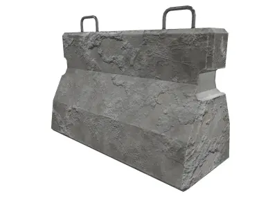  Stone Barrier 2 Low-poly 3D model