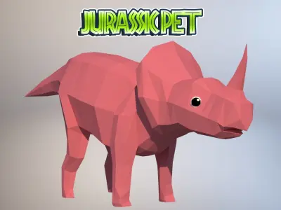 Centrosaurus jurassic pet Low-poly 3D model