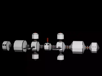 Low Poly Sci-Fi Industrial Pipe Low-poly 3D model