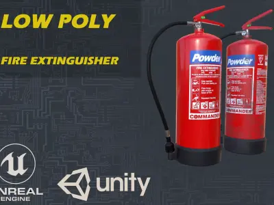 Fire extinguisher Low-poly 3D model 16