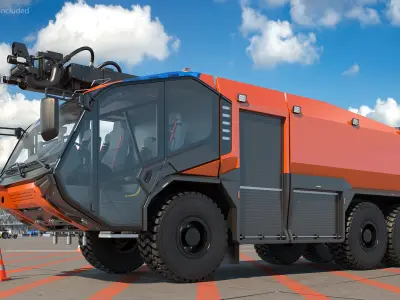 Firefighting Truck 6x6 3D model