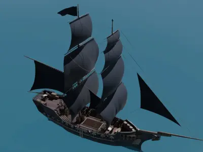 Pirate Ship PBR game ready 3D model