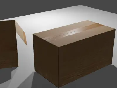 Cardboard Box - Package - Caixa Papelao Low-poly 3D model