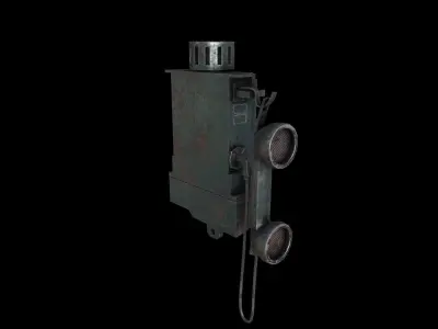 Telephone Low-Poly old phone with cord Low-poly 3D model