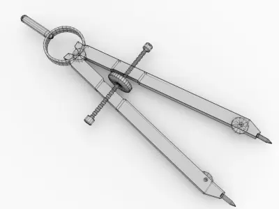 Compasses metal compass 3D model