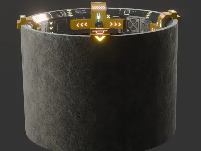 Underground Nuclear Power Plant Reactor SciFi Low Poly Gameready Low-poly 3D model