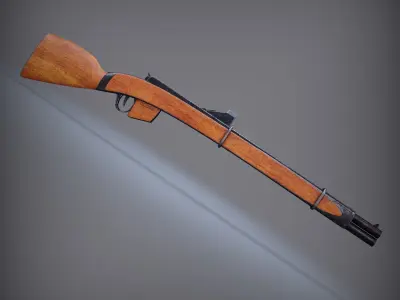 Old Rifle Gun Low-poly 3D model