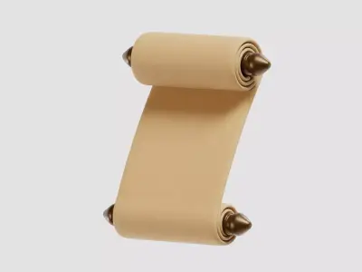 Paper Scroll cartoon Low-poly 3D model
