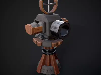 Tower Cannon Low-poly 3D model purchase