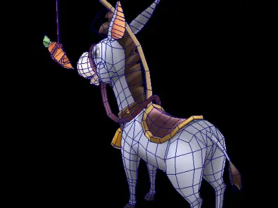 donkey lowpoly Low-poly 3D model