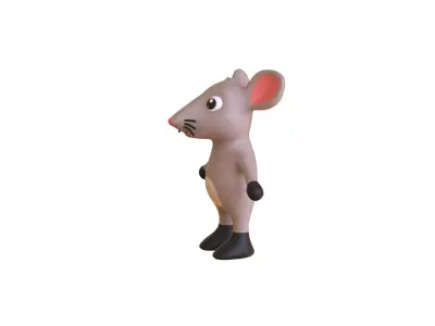 High-Quality 3D Cute Rat for Games Low-poly 3D model