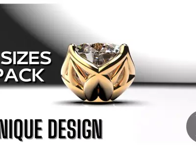 engagement ring head or unique stud earrings package 3D print model