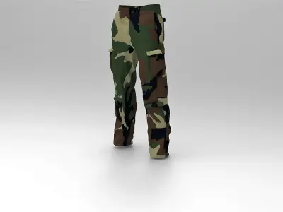 Military Pants Forest Camouflage Low-poly 3D model