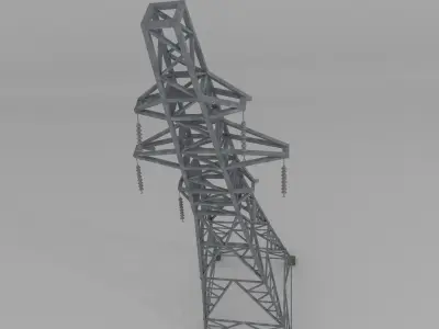 Column Power Lines Low-poly 3D model