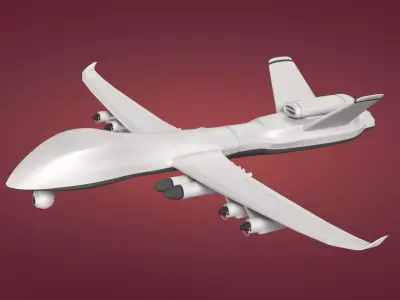 Generic UCAV - UAV - Military Combat Drone Low-poly 3D model