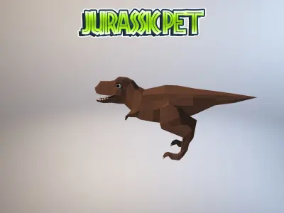 Tyrannosaurus jurassic pet Low-poly 3D model