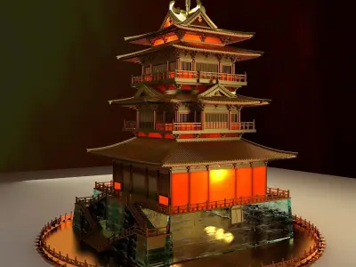 Chinese ancient house  3D model 2