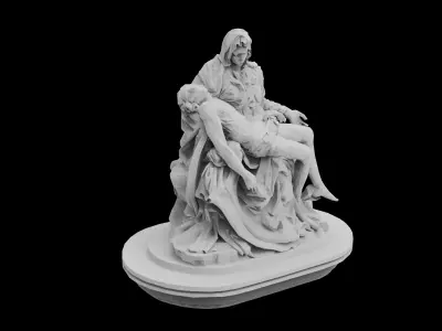 Michelangelo Pieta Low poly style 3D print model 3D print model