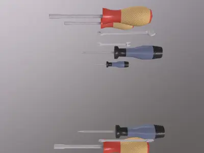 Wrench Screwdriver Low-poly 3D model