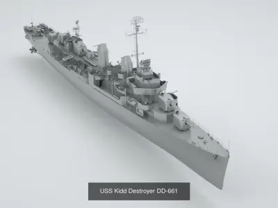 US Navy Destroyer - Cruiser and Battleships 3D Model Pack