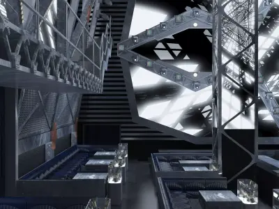 Industrial style bar-dance floor-Night Club 3D model
