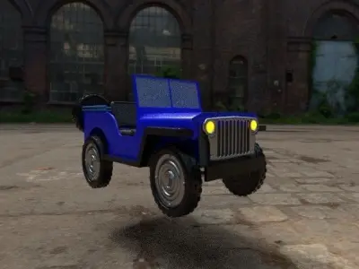 Old jeep Low-poly 3D model
