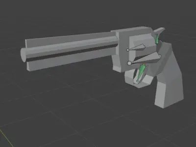 Revolver - Low Poly model Low-poly 3D model